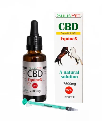 CBD cavalos SulisPet EquineX 7500mg 25% óleo CBD equinos zero THC com doseador