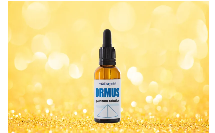 Ormus Ouro Benefícios em frasco de gotas para energia, clareza mental e equilíbrio emocional